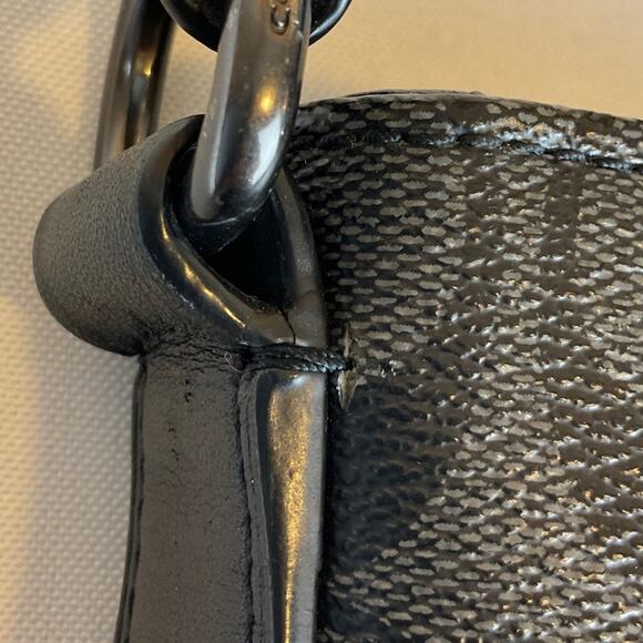 Coach Leather Monogram Crossbody Bag - Black/Gray - Picture 11 of 16